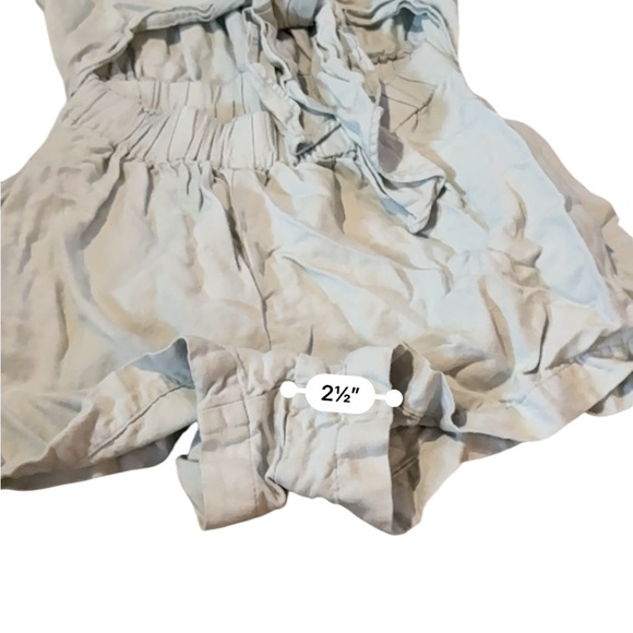 Thakoon Mint Green Romper Women's Size 0 Linen Blend Tie Front Elastic Waist‎ - Picture 10 of 11